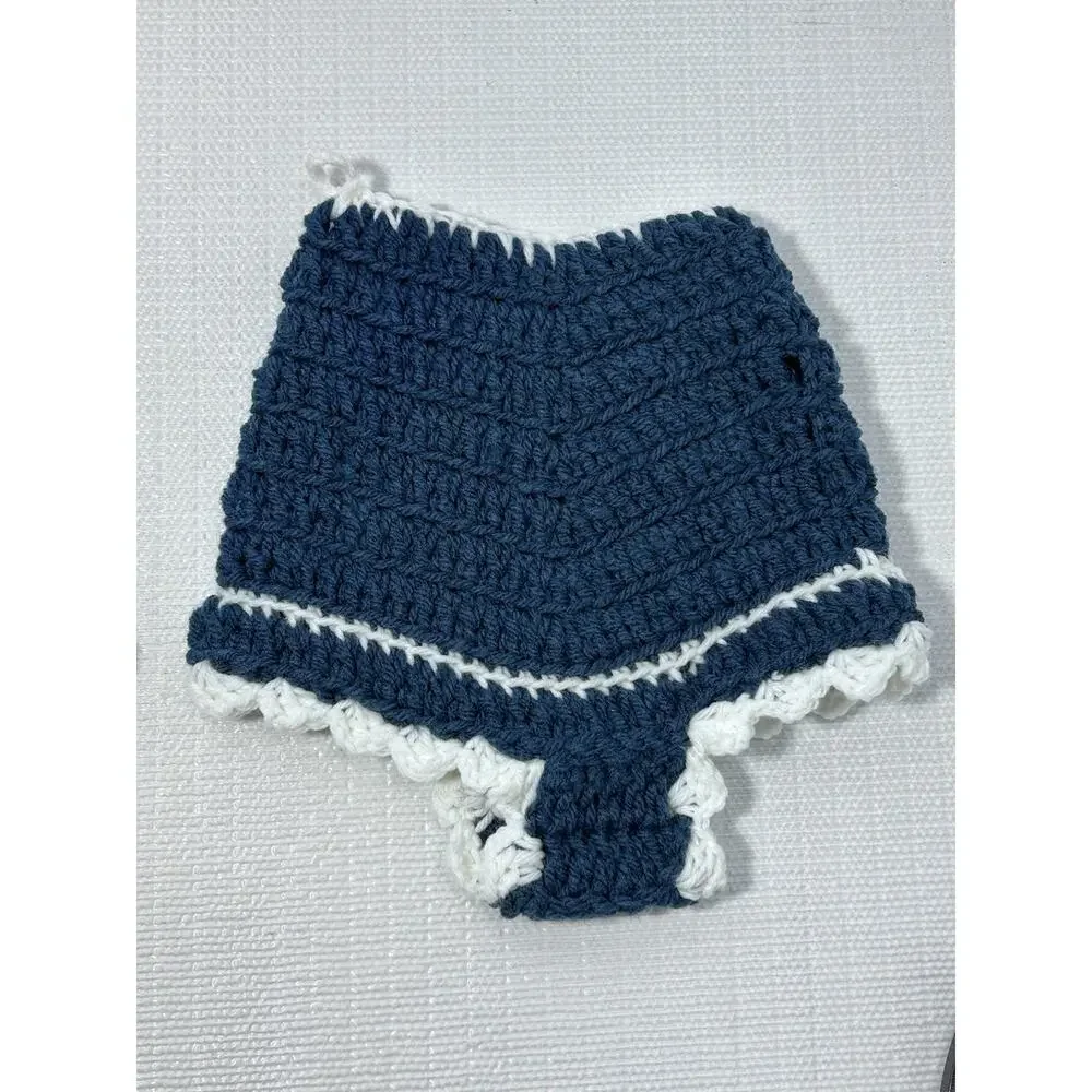 Hand Crocheted Double Thick Hot Pad Pot Holder Pair‎ VTG Granny Core Underwear